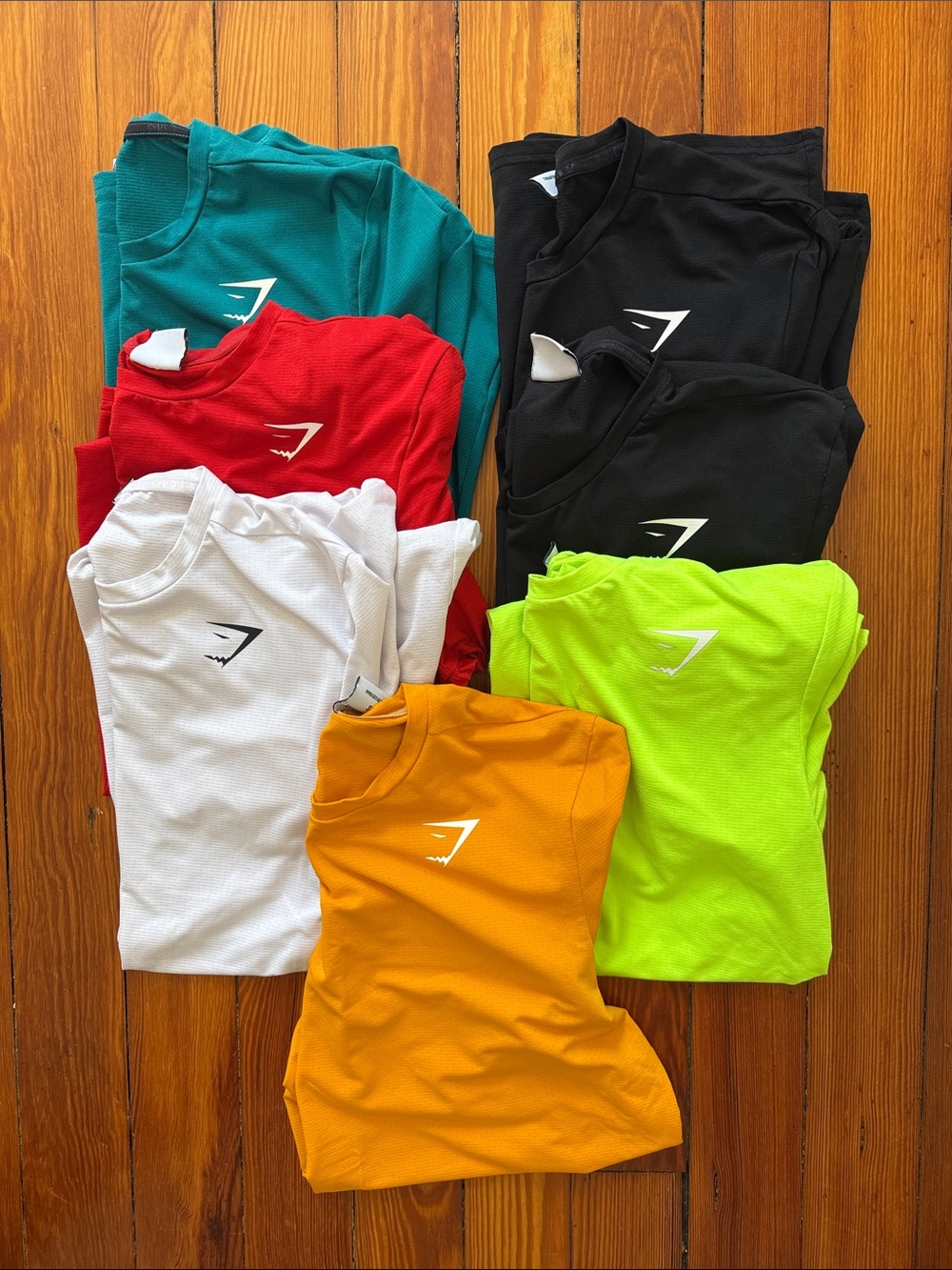 Assorted Gymshark t-shirts